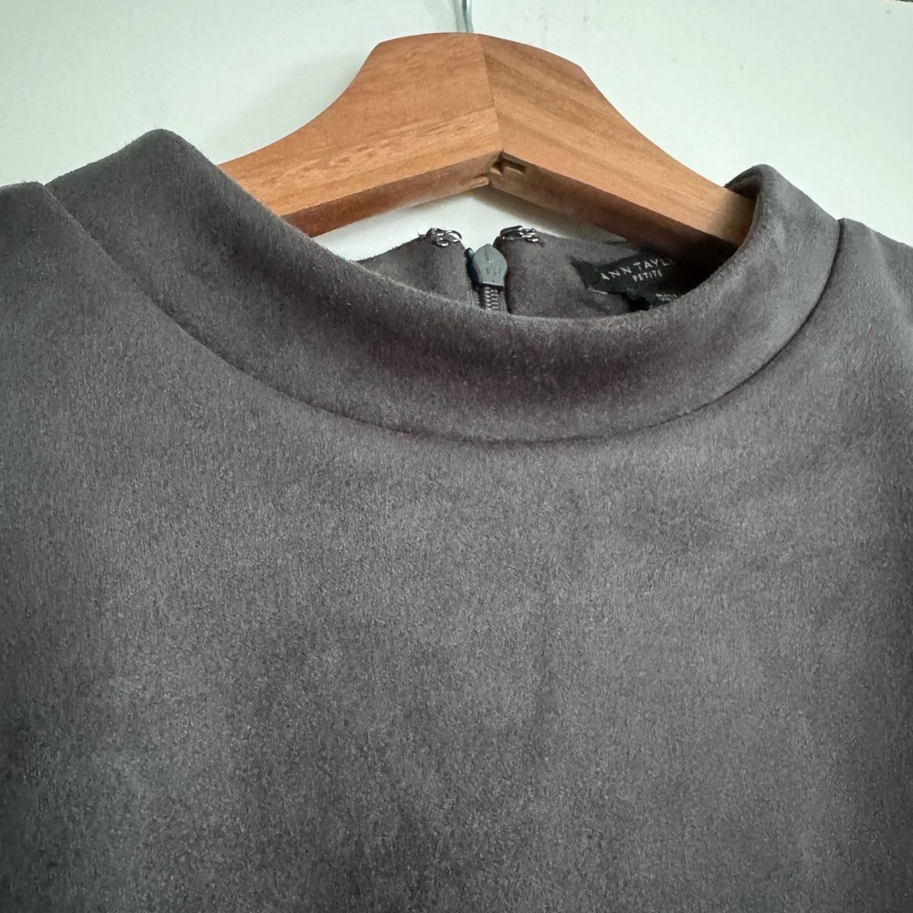 Ann Taylor Dark Gray Faux Sude Mini Dress